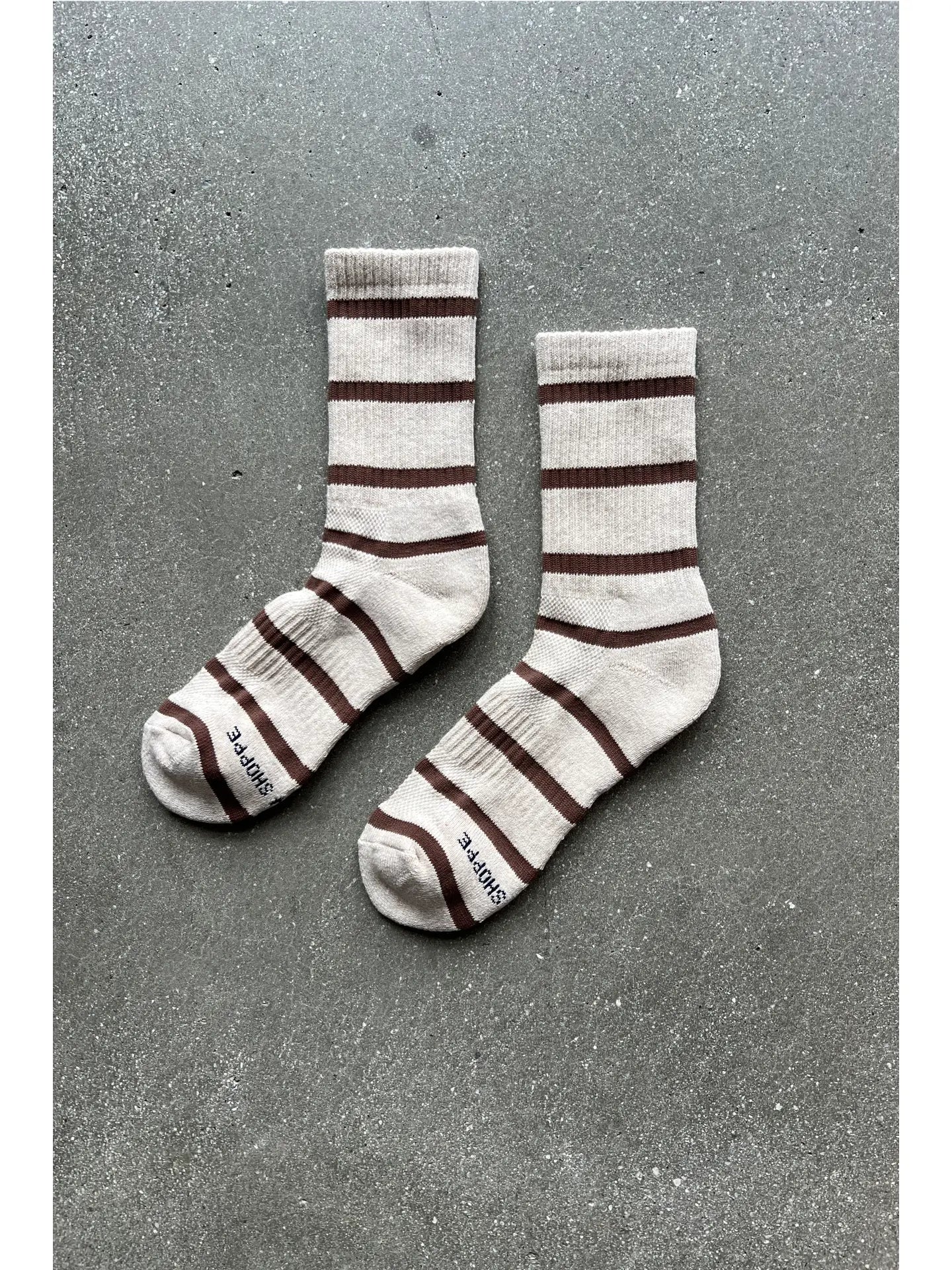 Le Bon Shoppe Flax Striped Boyfriend Socks