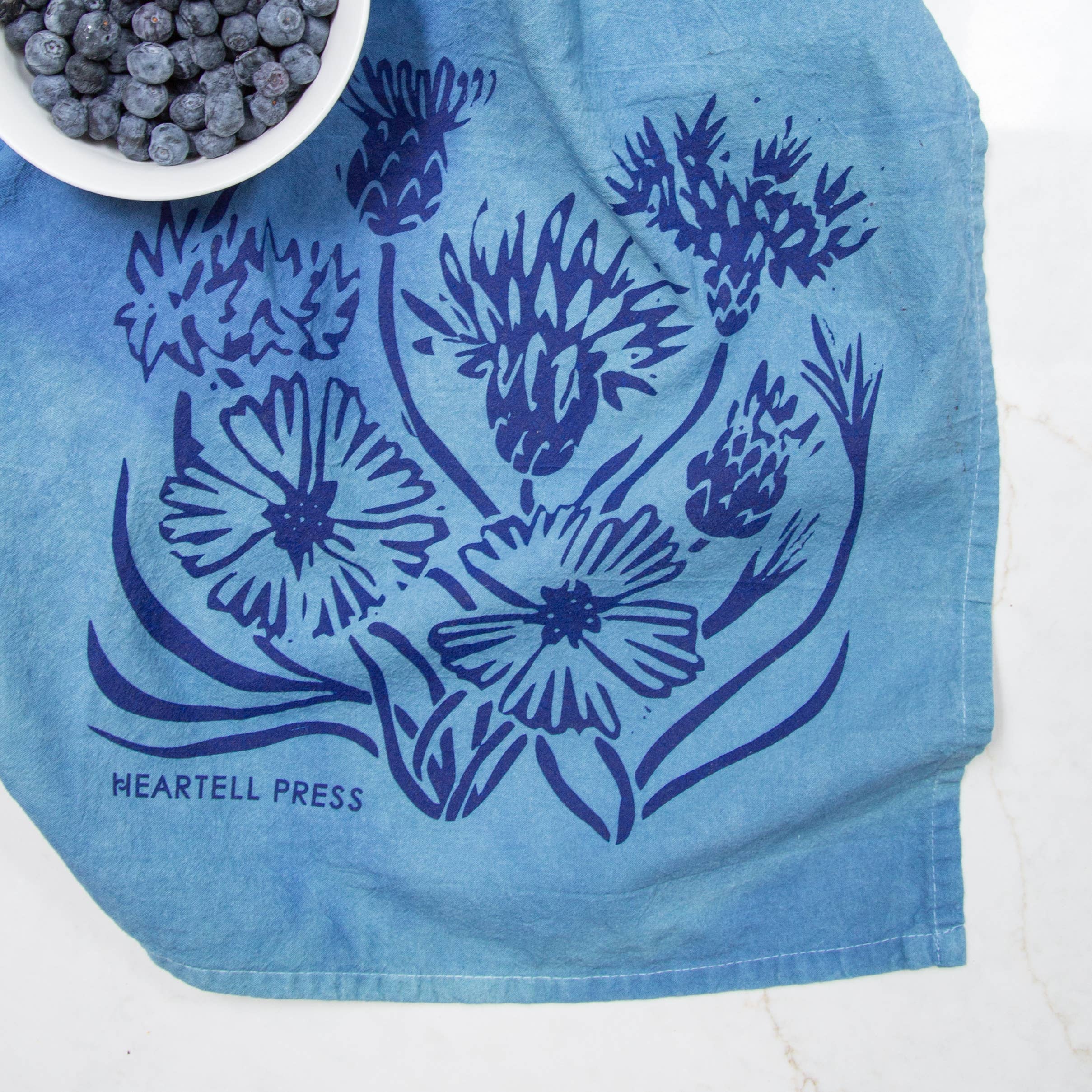 Cornflowers Naturally Dyed Tea Towel