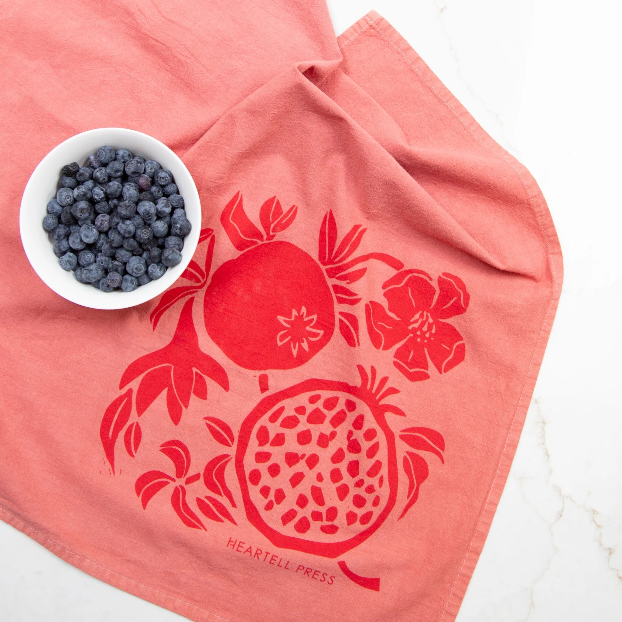 Pomegranate Naturally Dyed Tea Towel