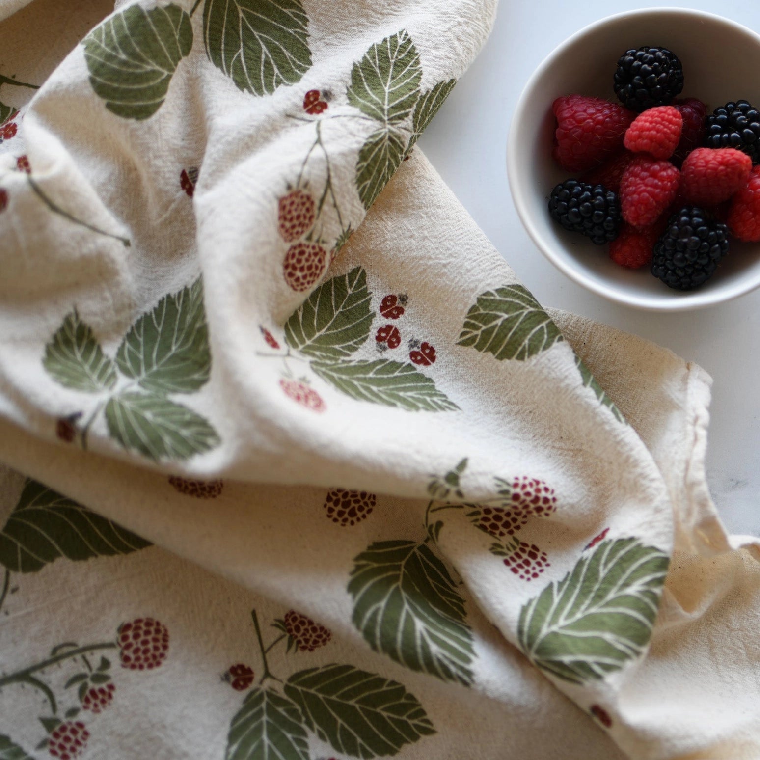 Lady Birds & Brambles Tea Towel