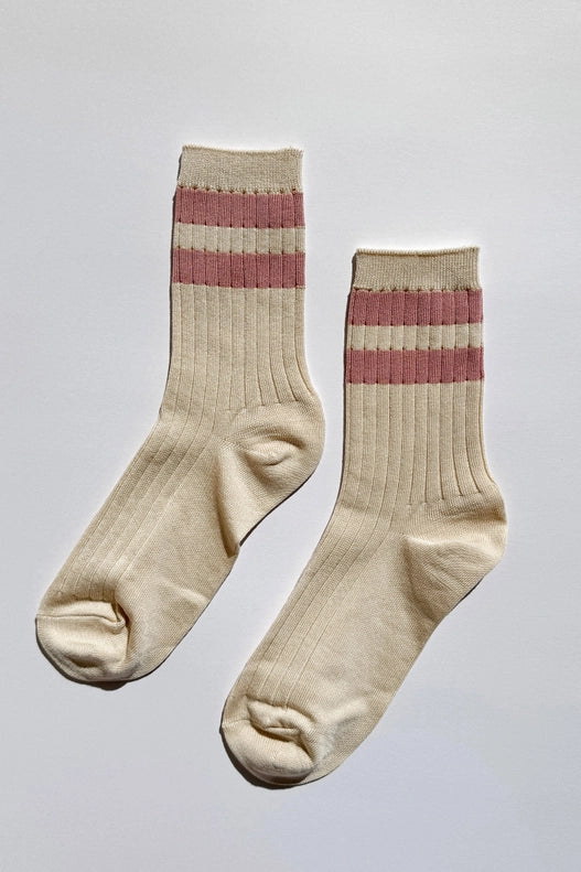Le Bon Shoppe Her Varsity Socks Rose