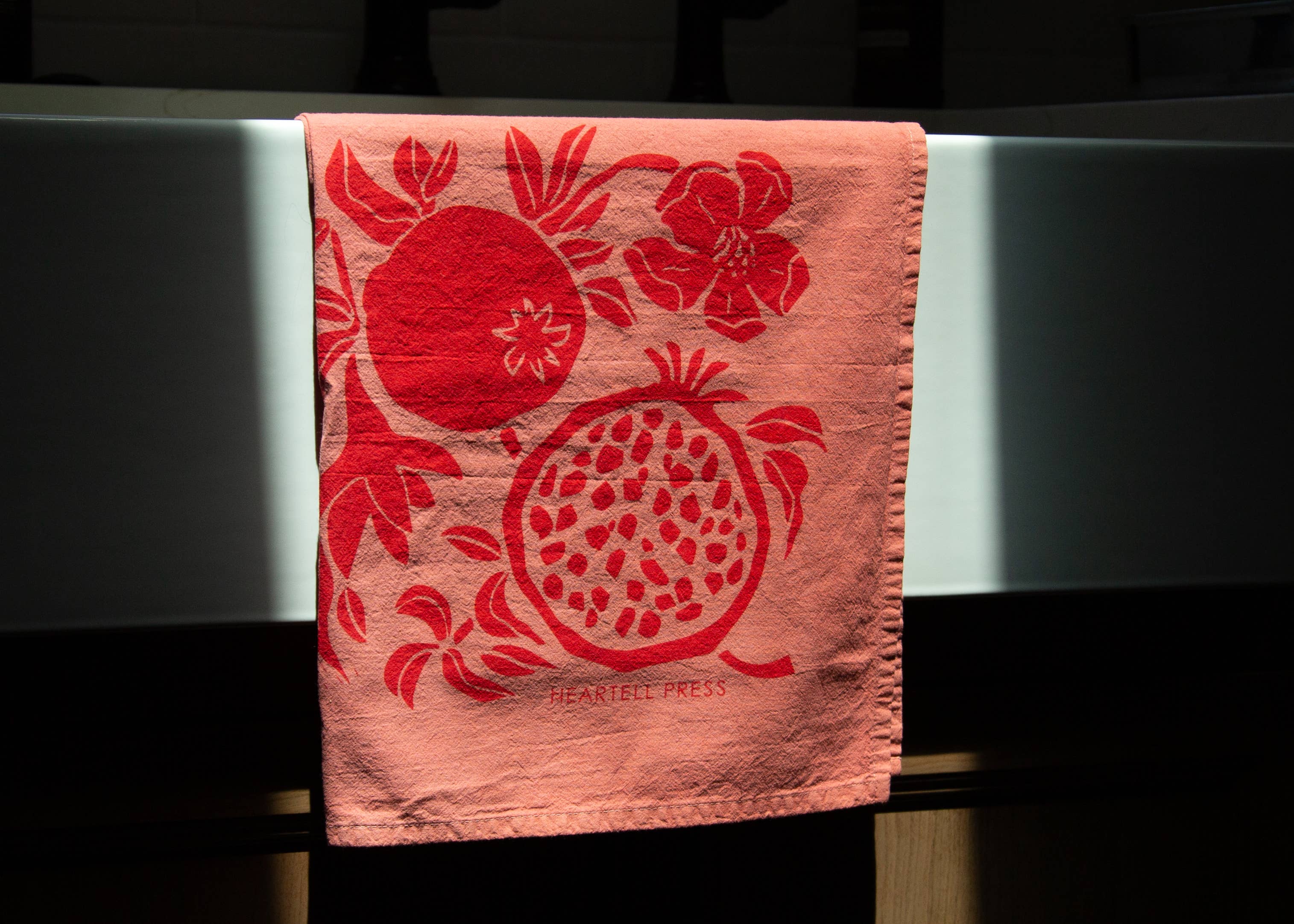 Pomegranate Naturally Dyed Tea Towel