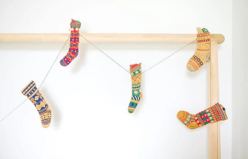 East End Press Festive Stockings Sewn Garland