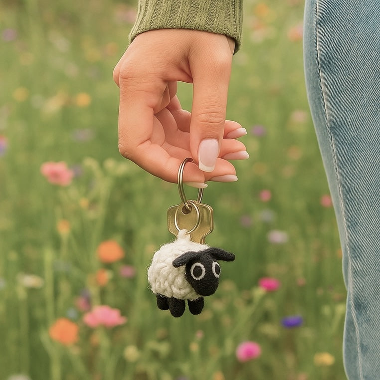 Felt So Good Handmade Black Sheep Keyring