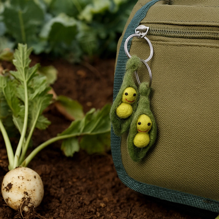 Felt So Good Handmade Peas in a Pod Keyring
