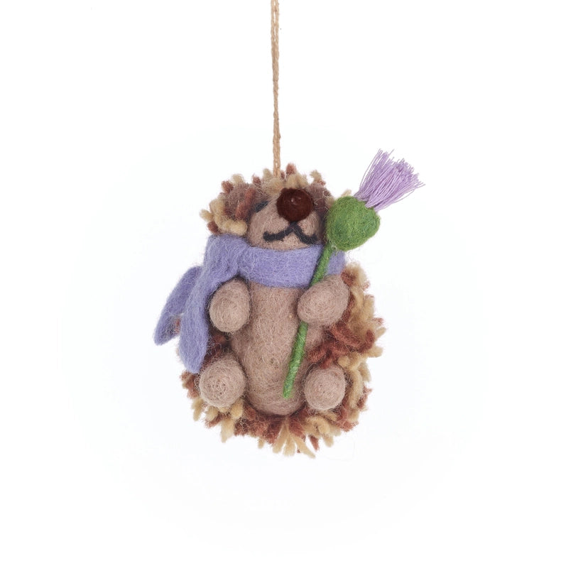 Handmade Fairtrade Felt Thea the Hedgehog Decoration