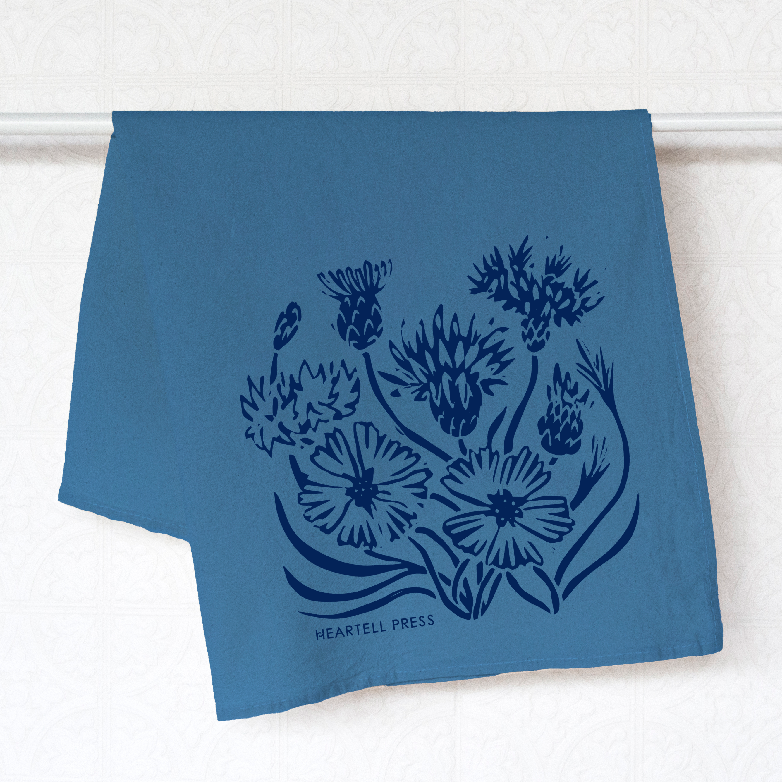 Cornflowers Naturally Dyed Tea Towel