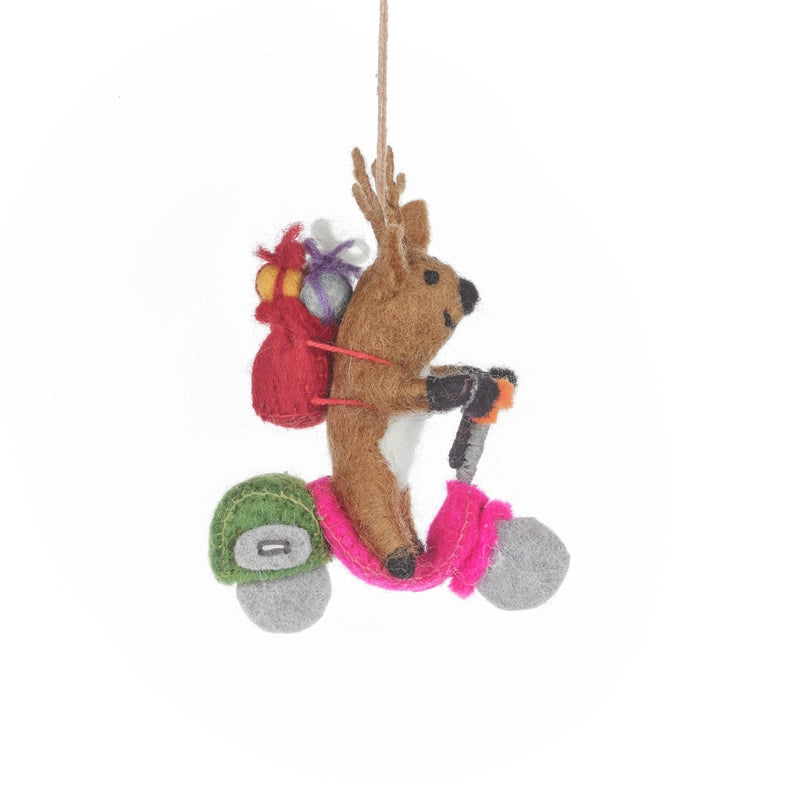 Handmade Fairtrade Felt Comet the Reindeer Decoration