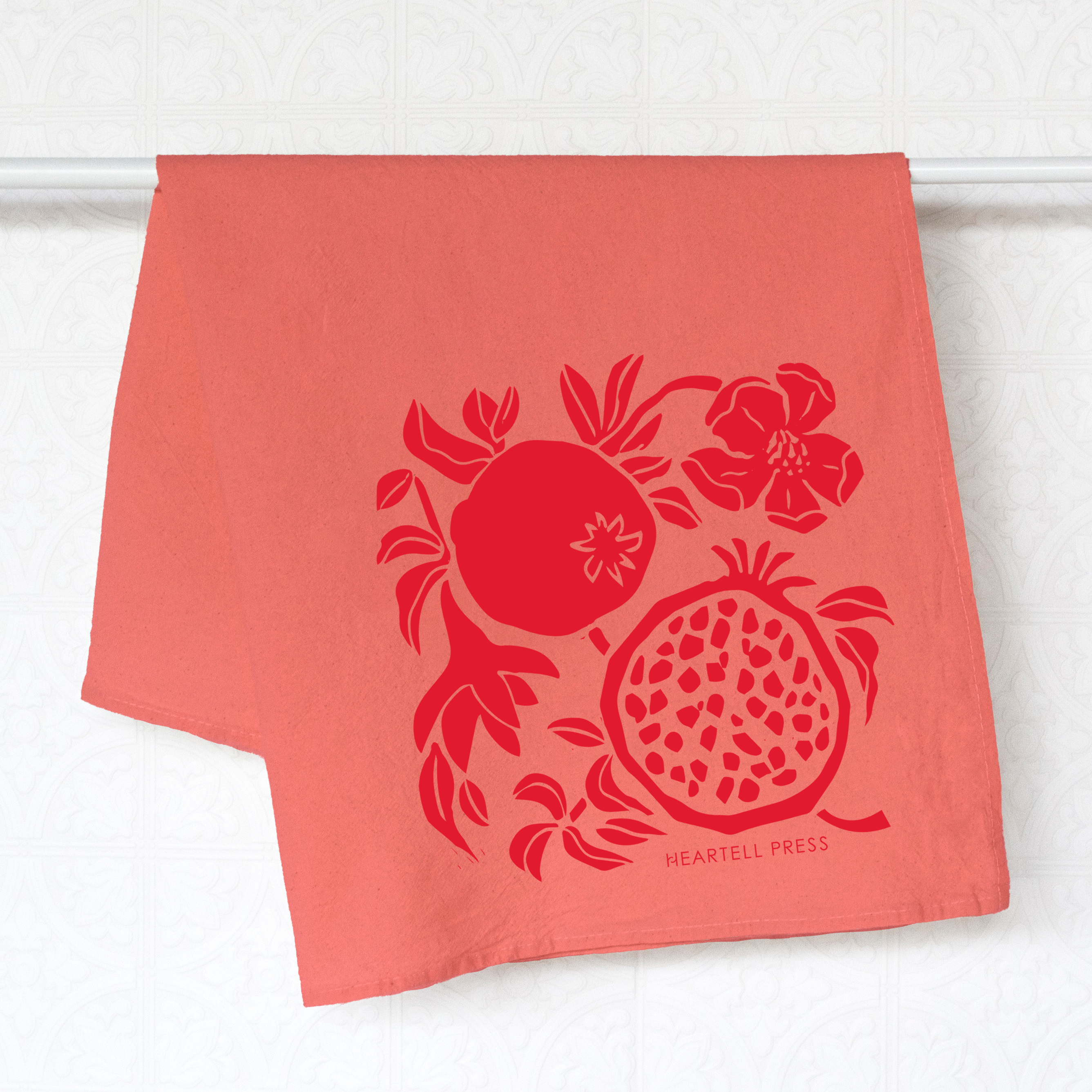 Pomegranate Naturally Dyed Tea Towel