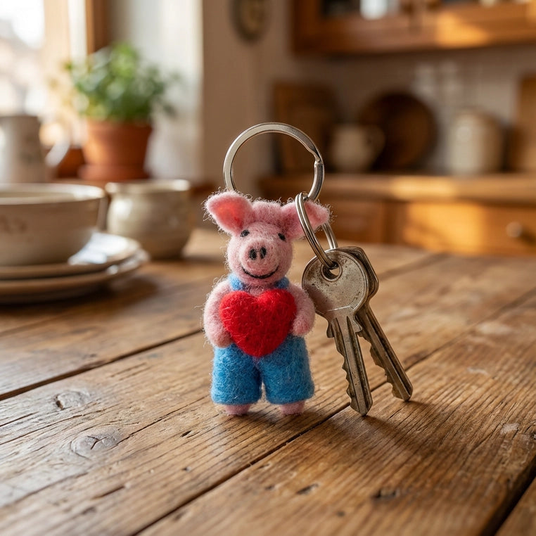 Felt So Good Handmade Piglet Keyring