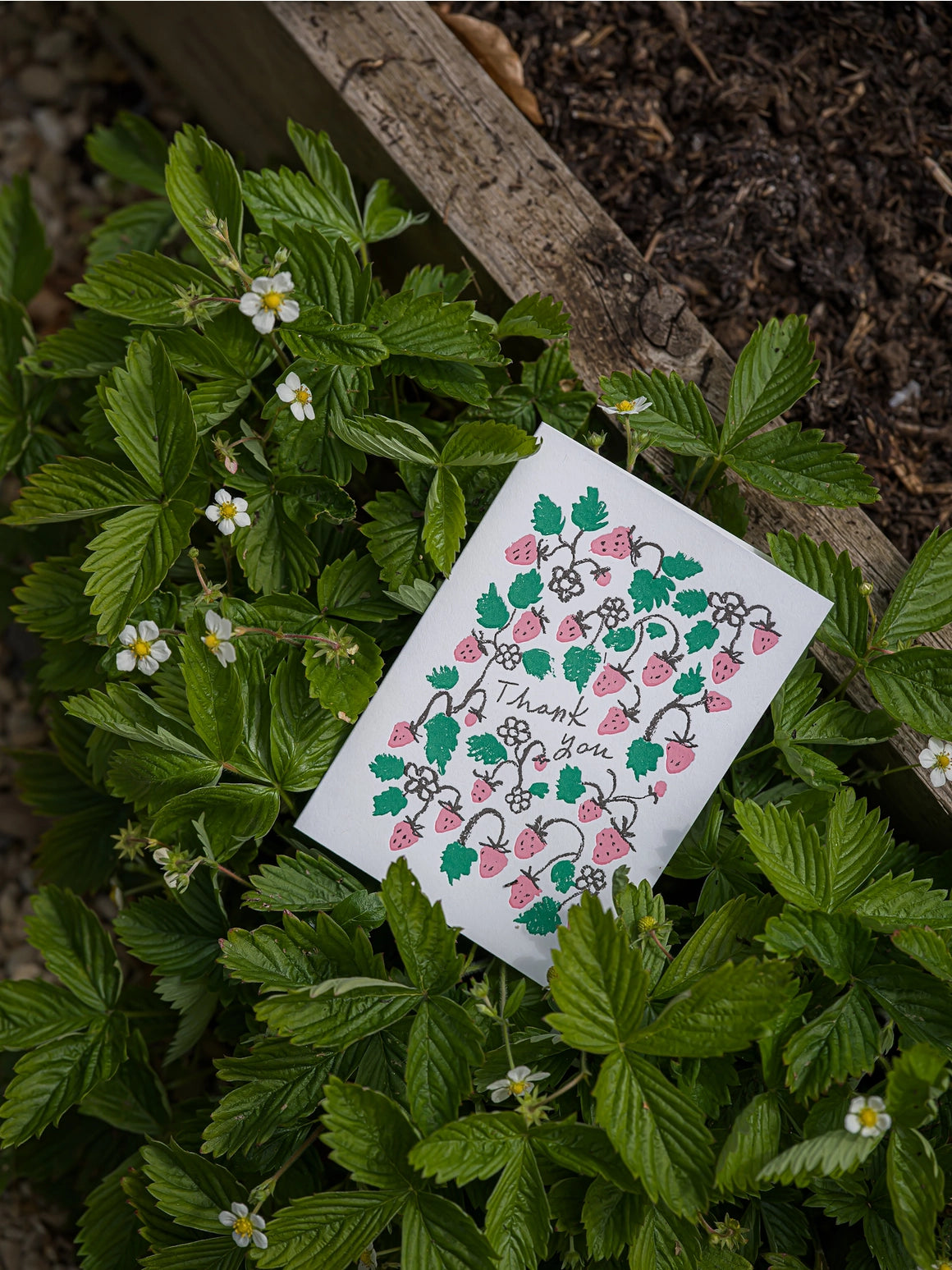 Strawberry Thank You Letterpress Card