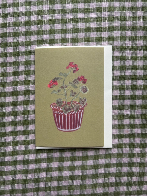 Red Geraniums Mini Card