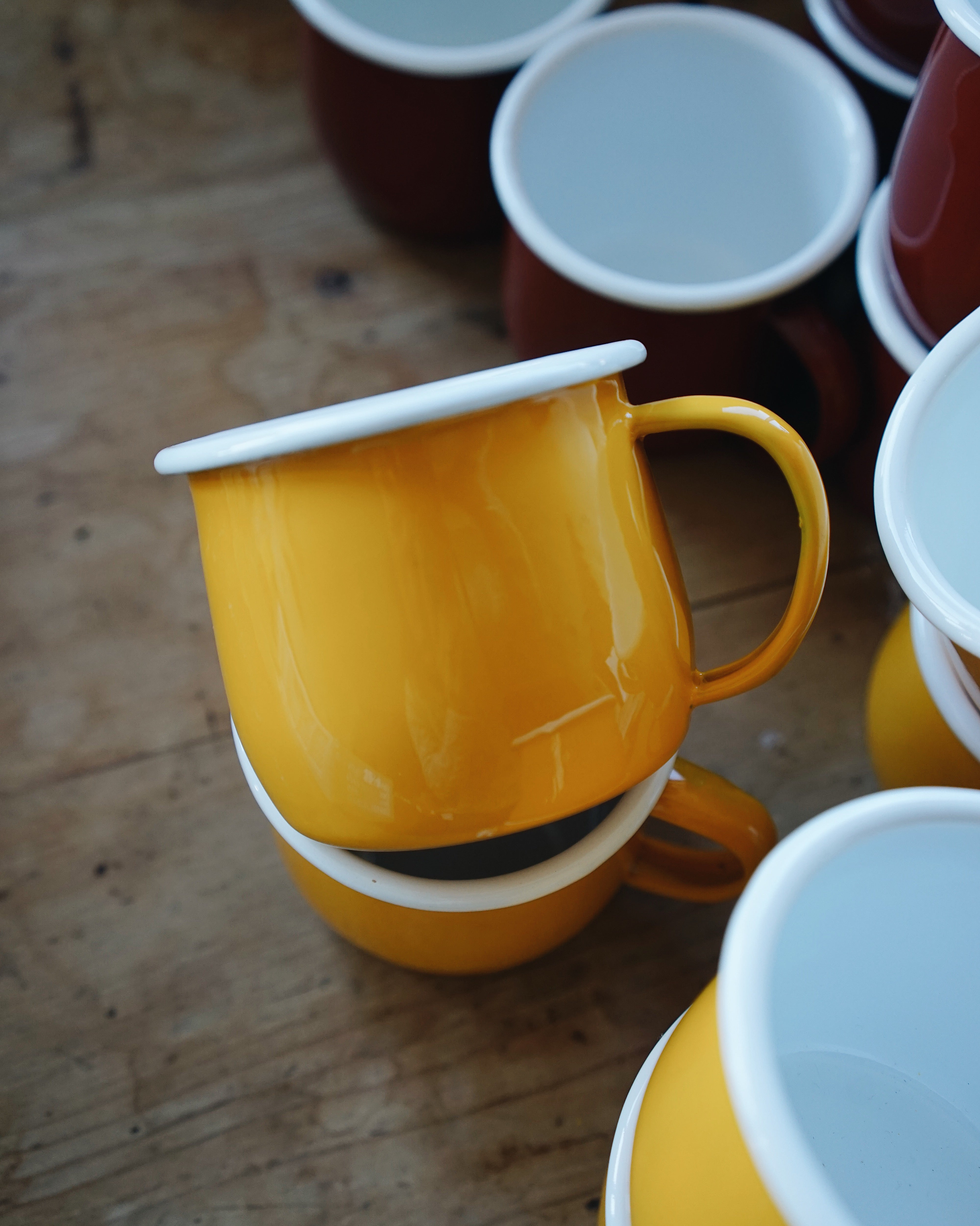 Yellow Enamel Belly Mug