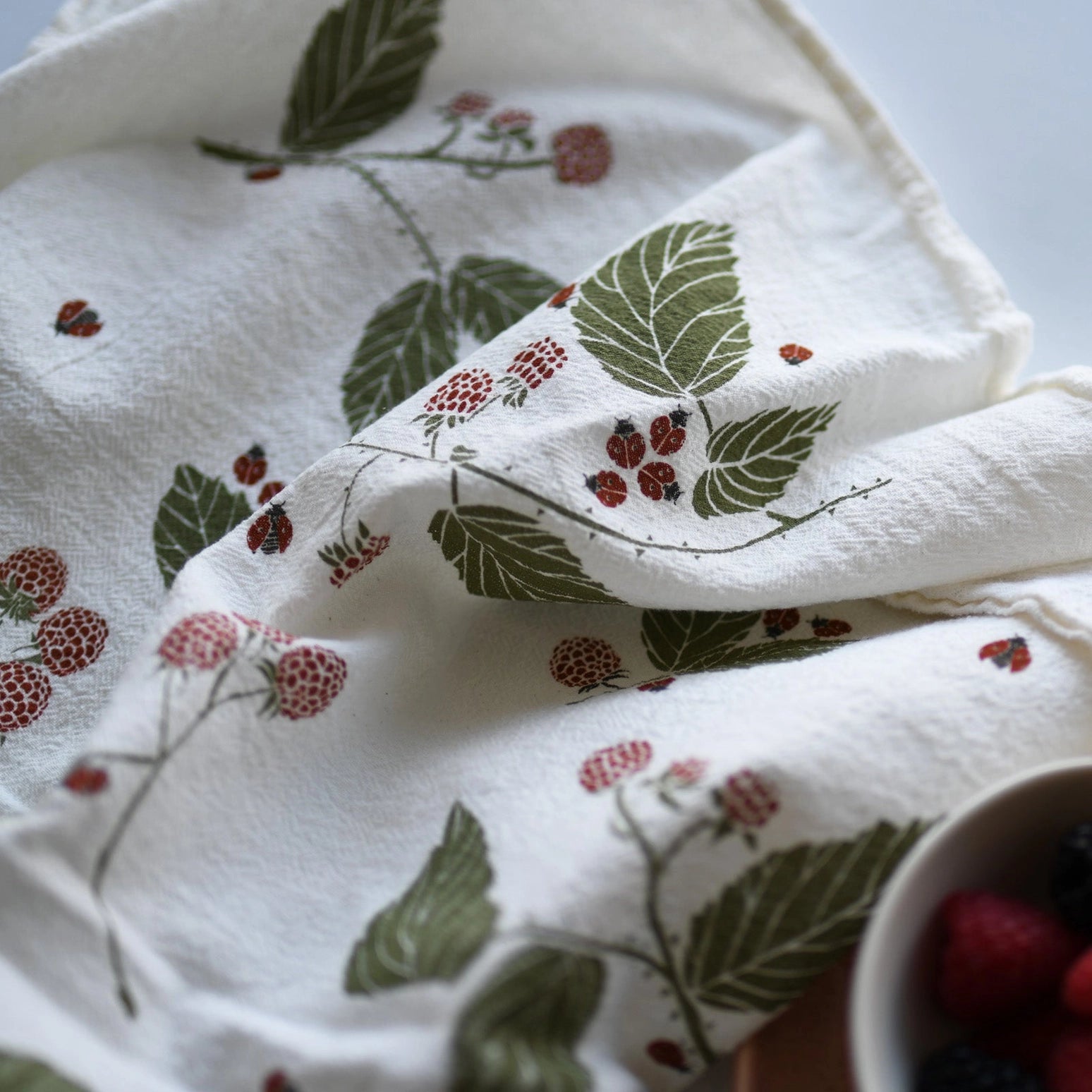 Lady Birds & Brambles Tea Towel