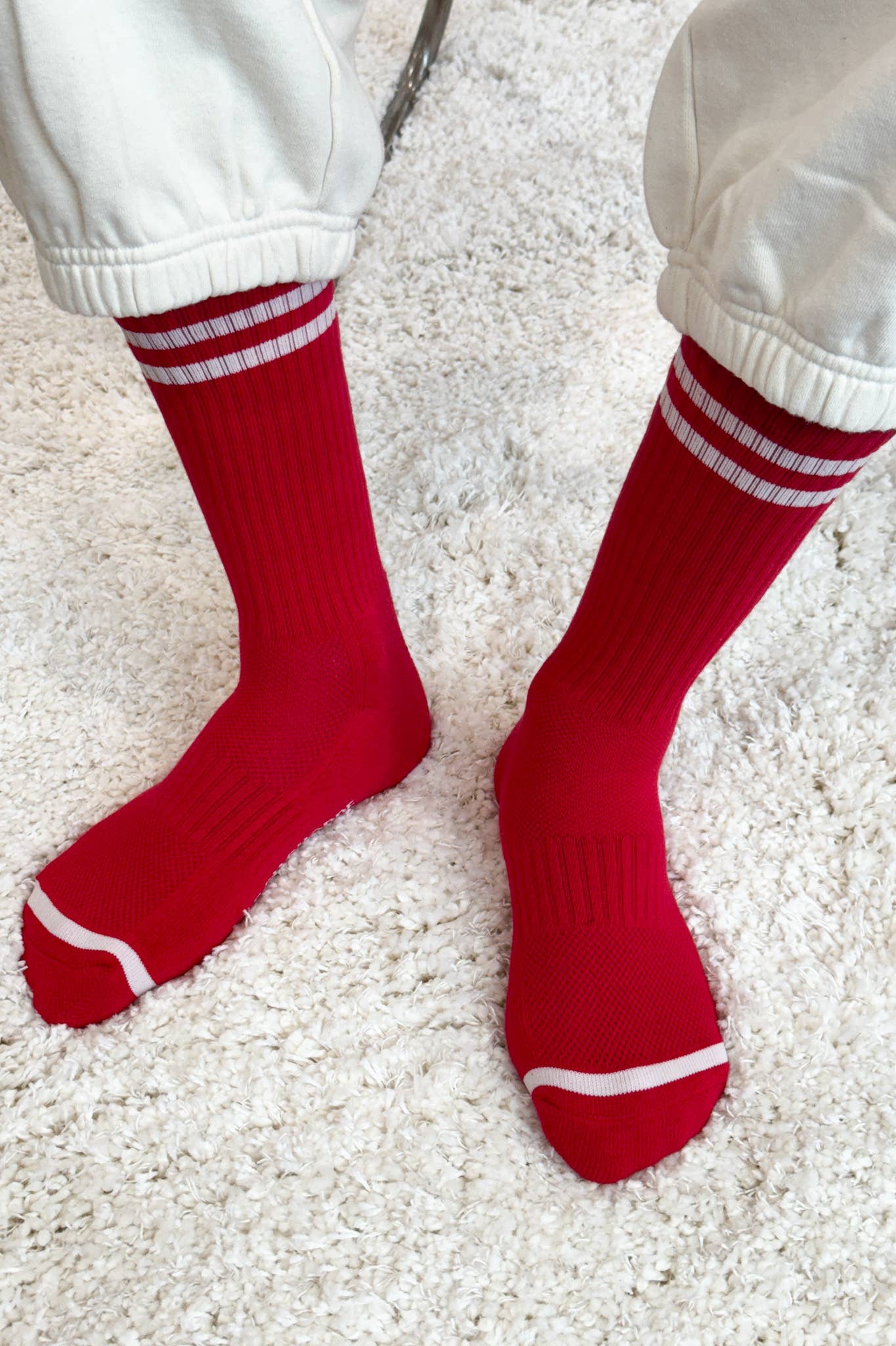 Le Bon Shoppe Red Extended Boyfriend Socks