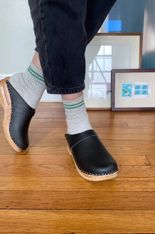 Le Bon Shoppe Boyfriend Socks Light Grey & Green