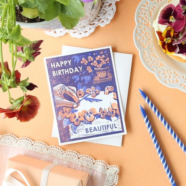 Edible Flower Cake Birthday Card