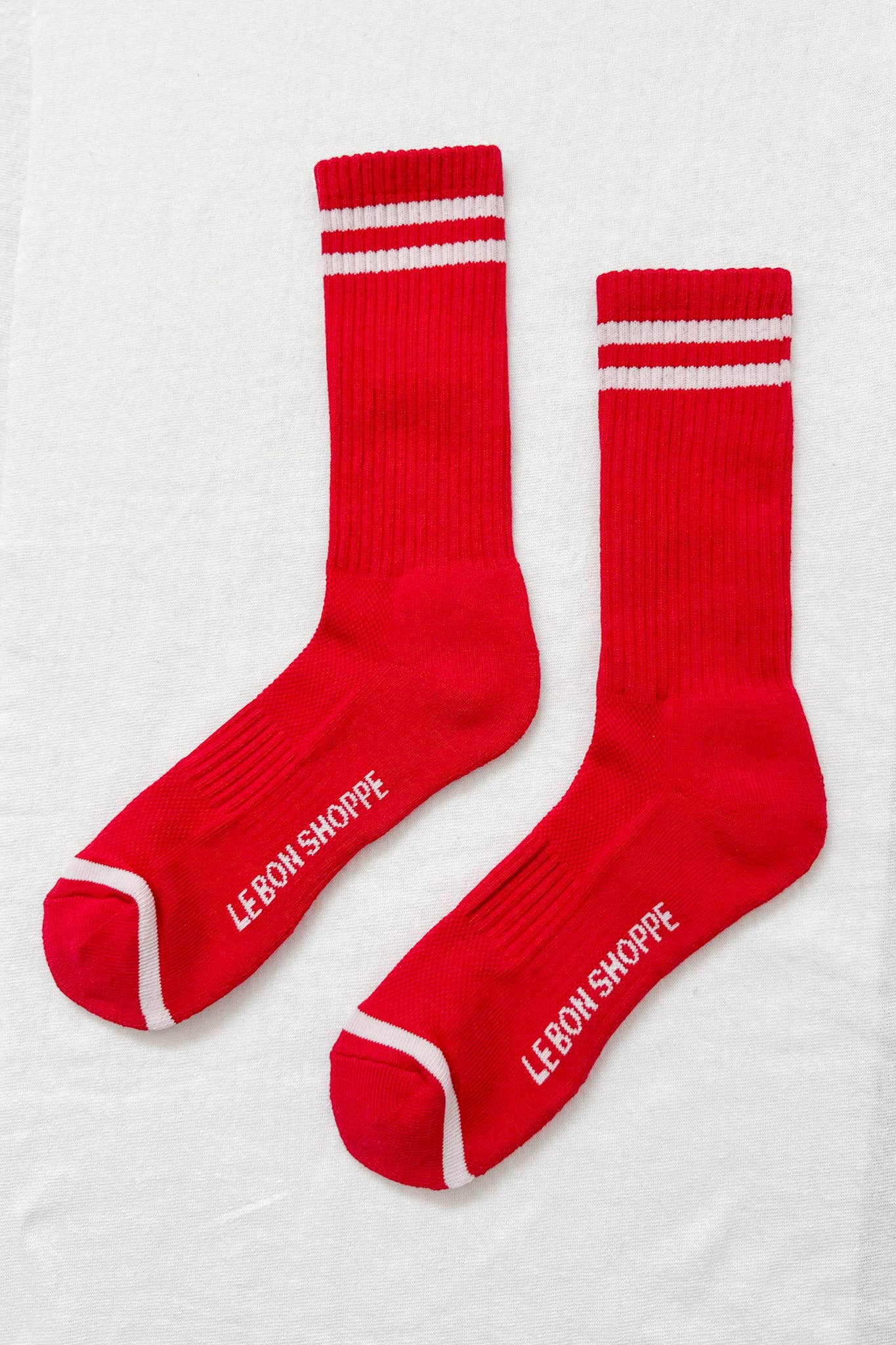 Le Bon Shoppe Red Extended Boyfriend Socks