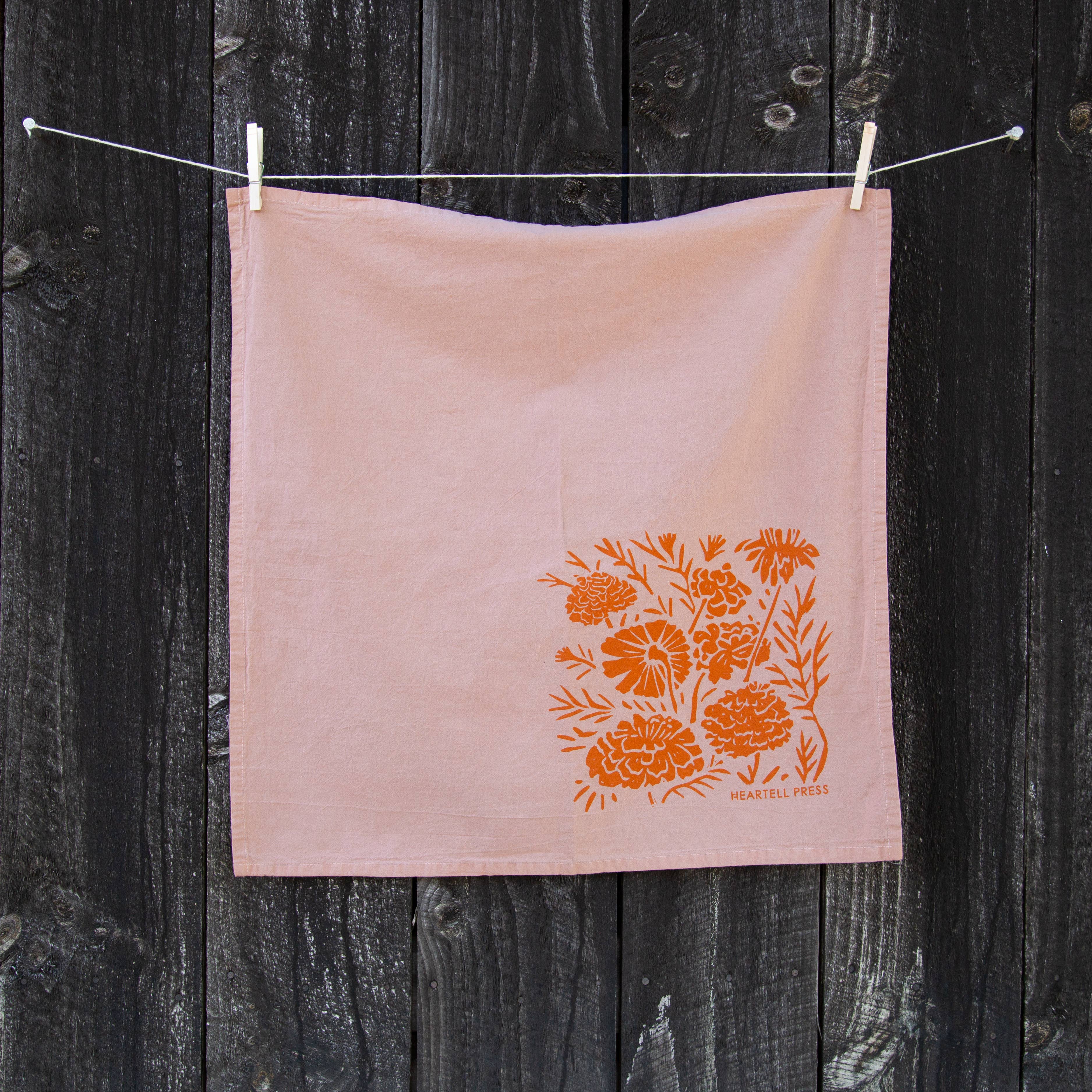 Marigolds Naturally Dyed Tea Towel