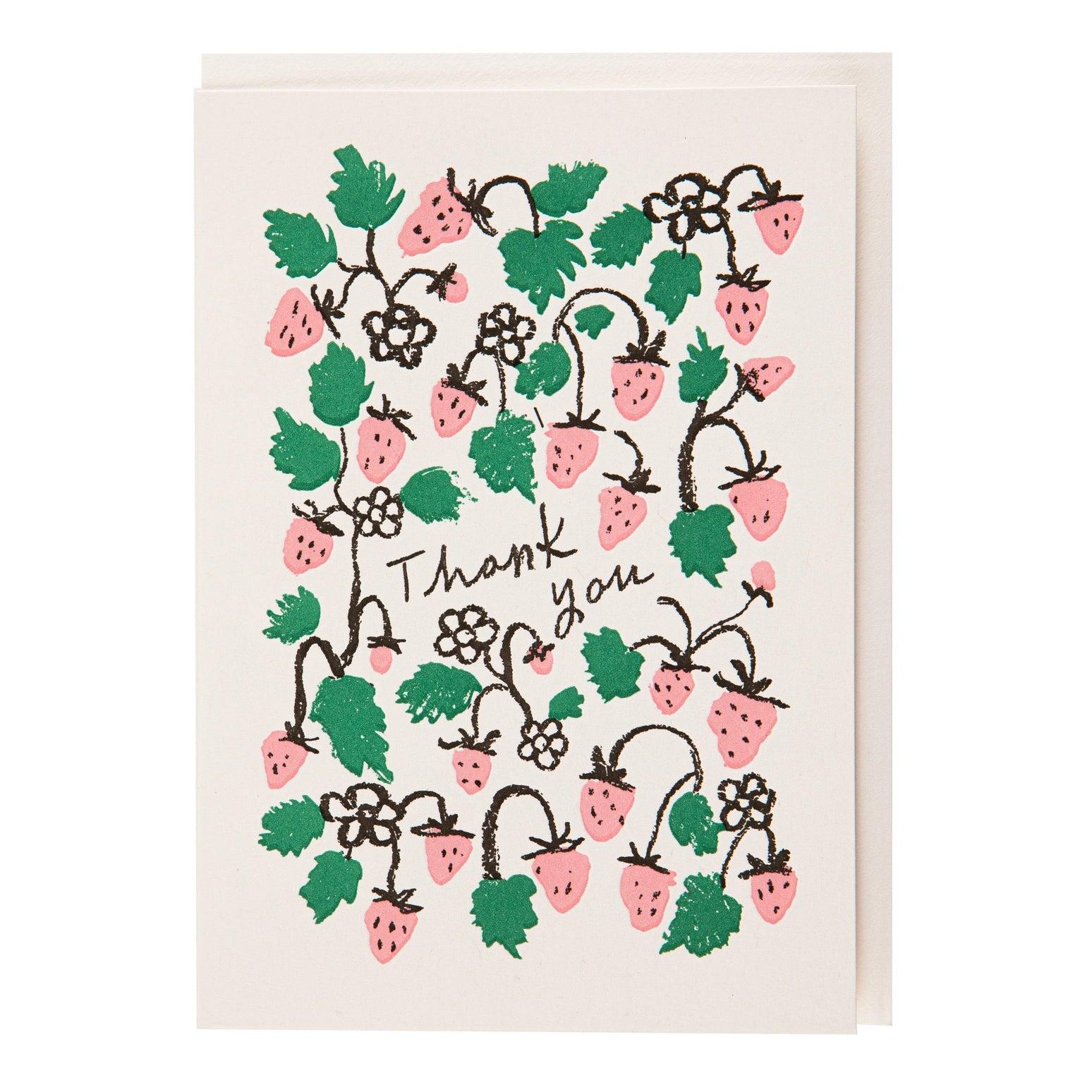 Strawberry Thank You Letterpress Card