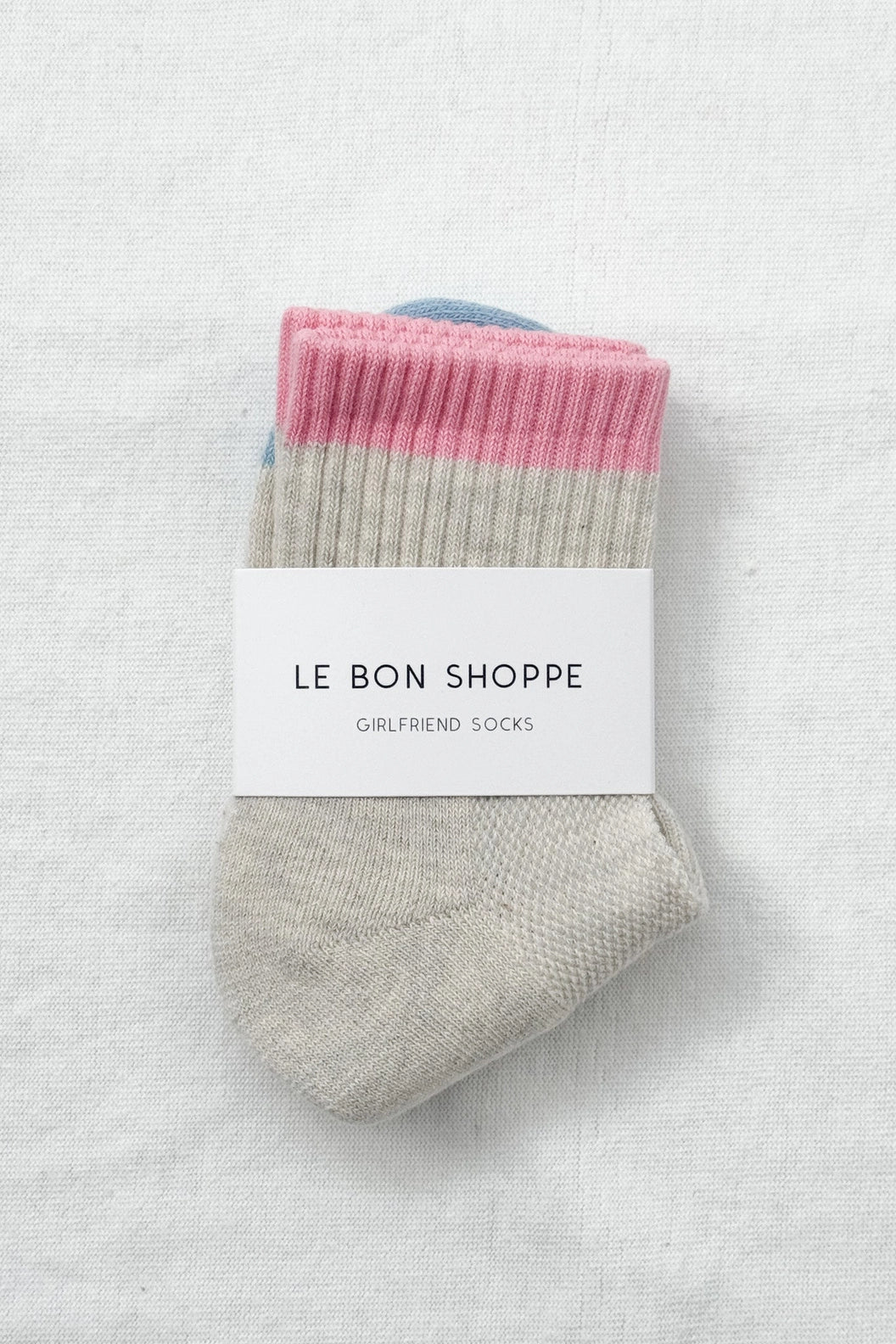 Le Bon Shoppe Color Block Girlfriend Socks Grey Pink