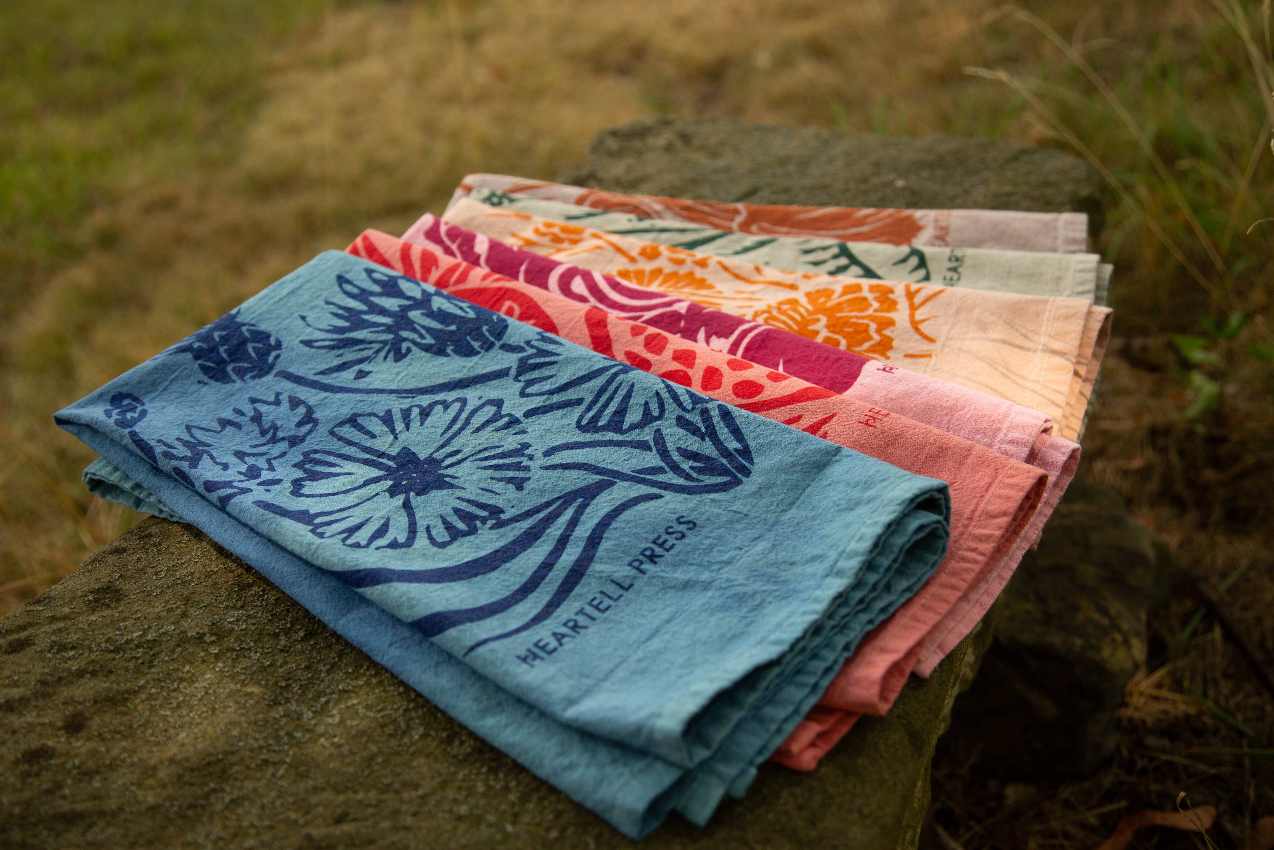 Cornflowers Naturally Dyed Tea Towel