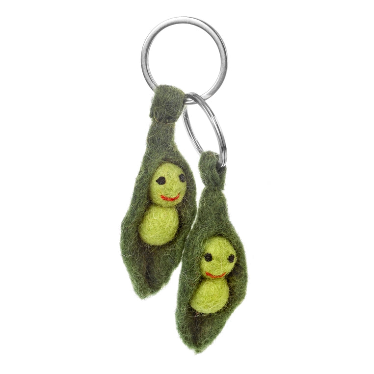 Felt So Good Handmade Peas in a Pod Keyring